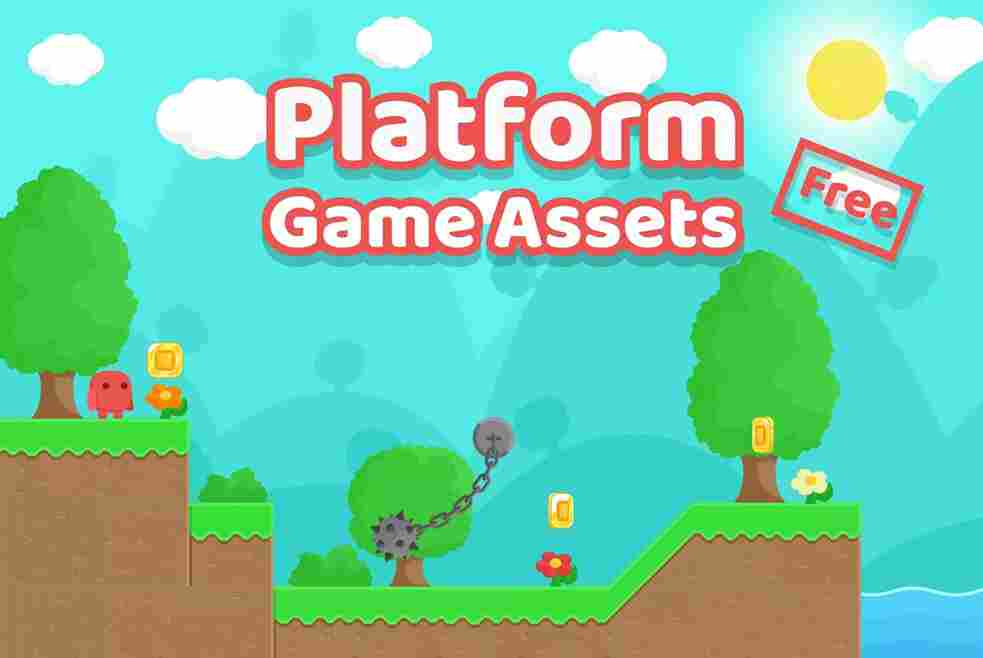 Free Platformer Game Tileset  Free game assets, Game assets, Free