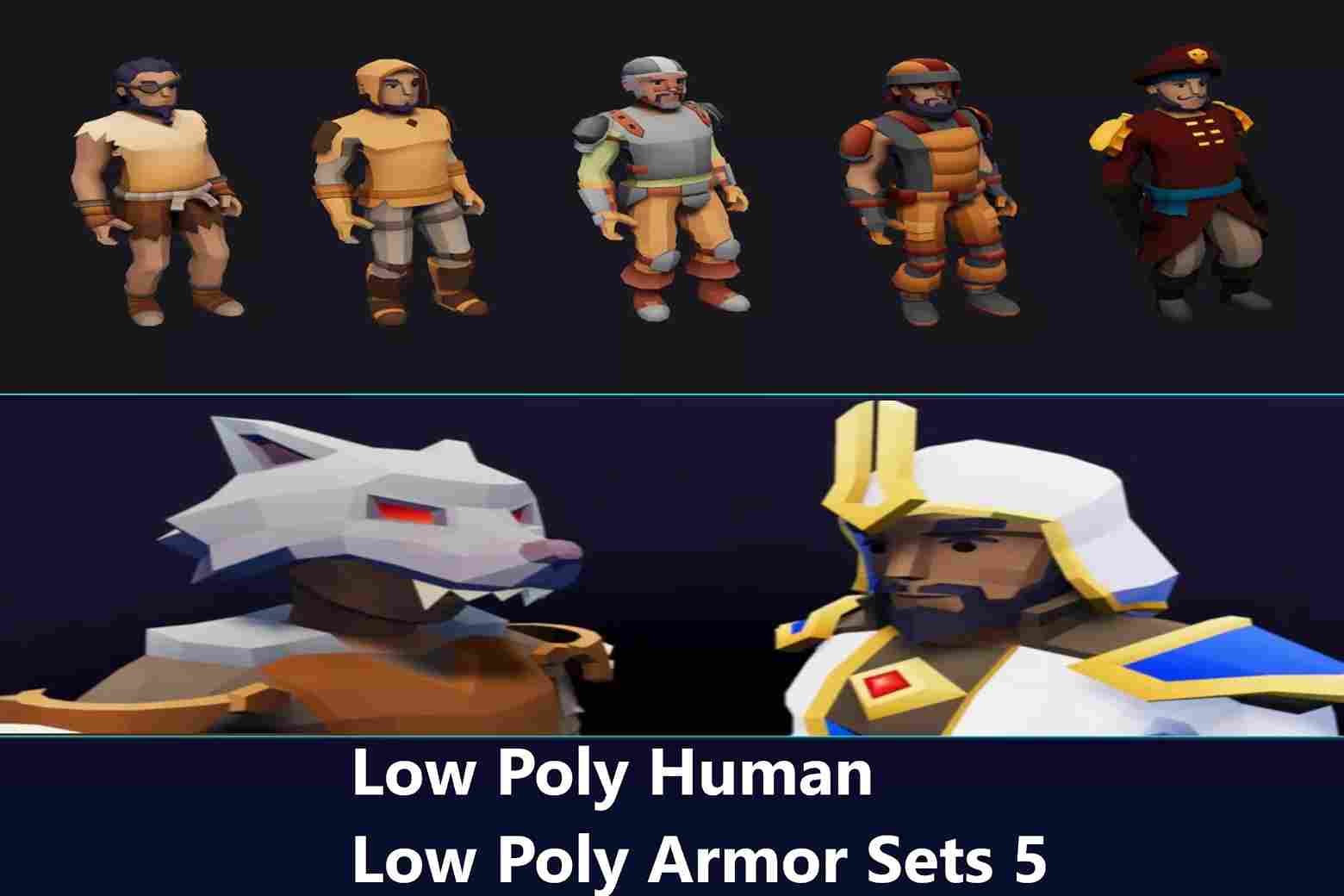 Low Poly Human - RPG Characters + Low Poly Armor Sets 5