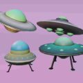 Simple Low Poly UFOs