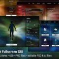 Dark Flat Fullscreen GUI / UI Kit – over 650 PNG